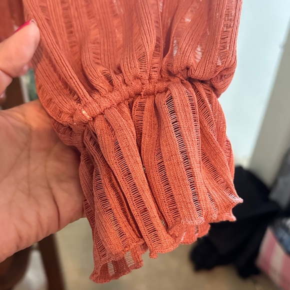 Anthropologie Rust Ruffle Blouse - Picture 3 of 5